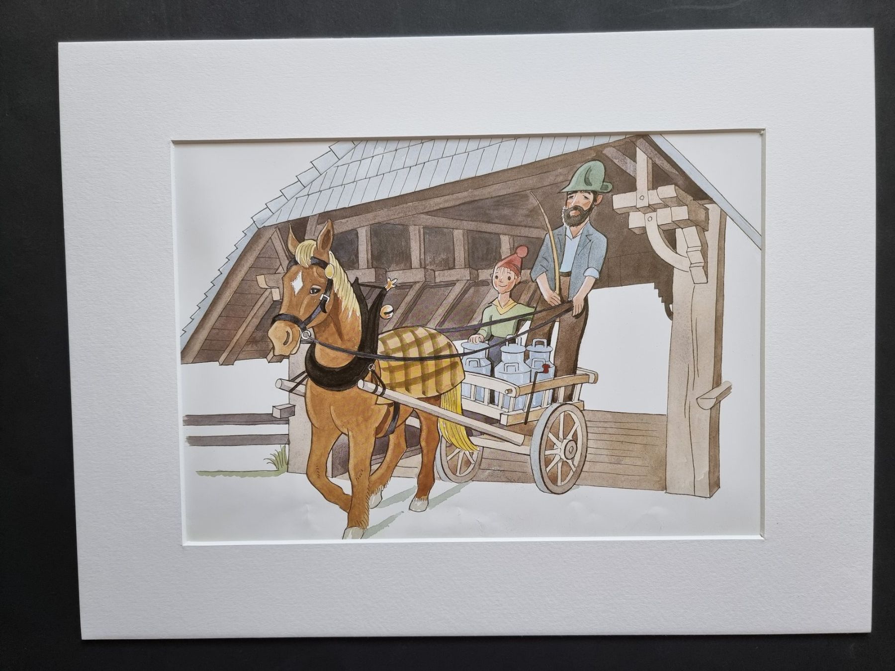 Poster & Bilder: DER BUEB VOM TRUEB BILD HINTER NEUWERTIGEM PASSEPARTOUT – Gebraucht aus Gersau von grafik-kunst 1