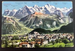 Interlaken-Berner Oberland, Panoramakarte, 1913
