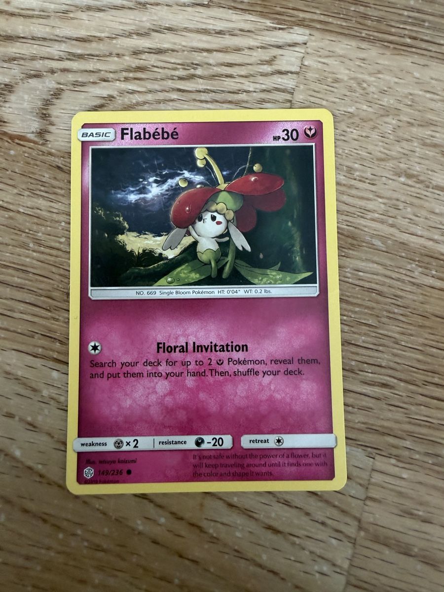 Cartoline: Flabebe 149/236 Cosmic Eclipse Pokemon Card NM – Usato da Uitikon Waldegg venduto da Sa_v9gp