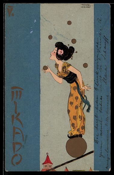 Cartoline postali: Raphael Kirchner: Junge Frau balanciert  – Usato da Berlin venduto da bartko-reher