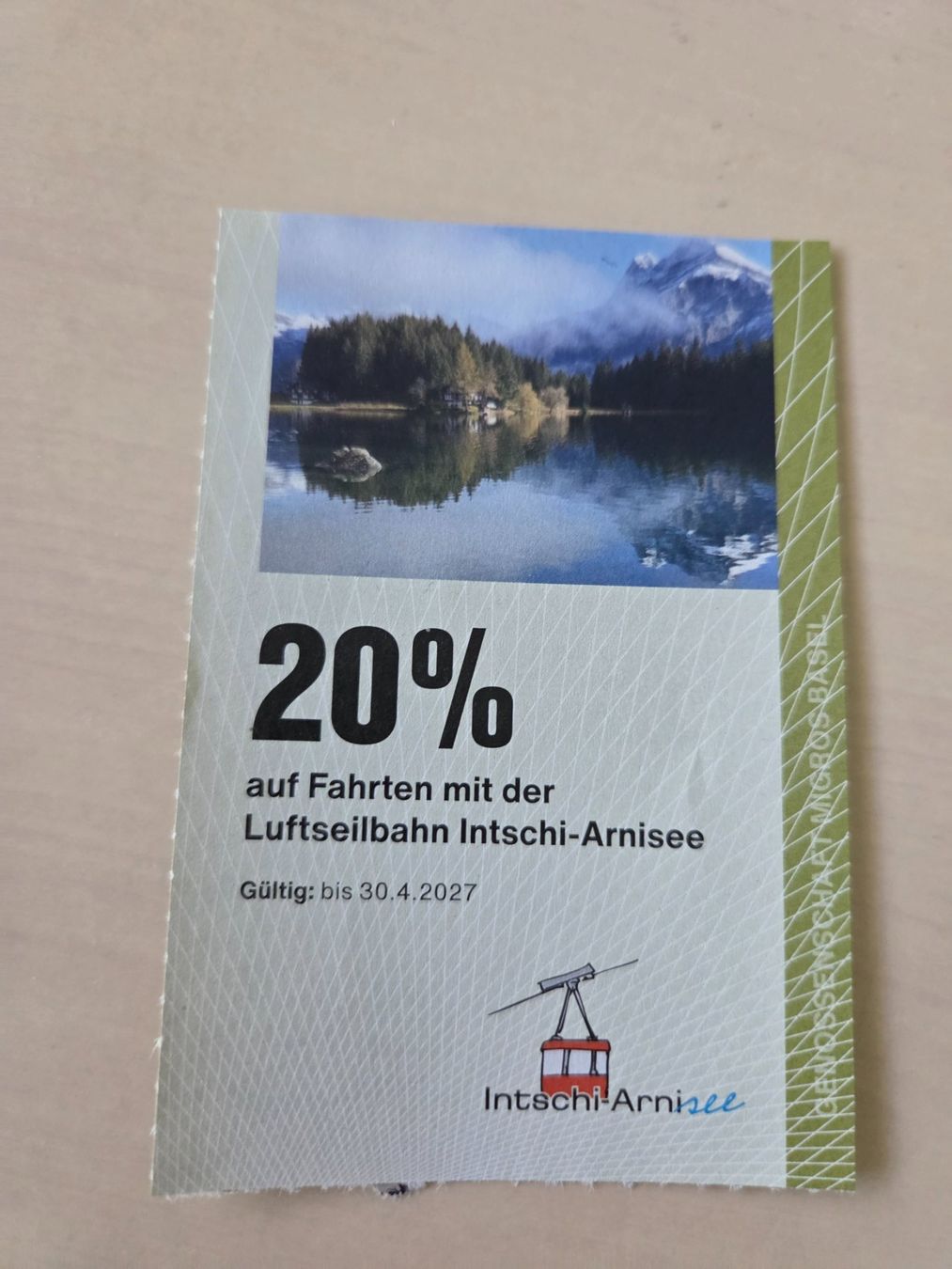 Buoni: Gutschein Luftseilbahn Intschi Arnisee – Usato da Liestal venduto da ITOlio