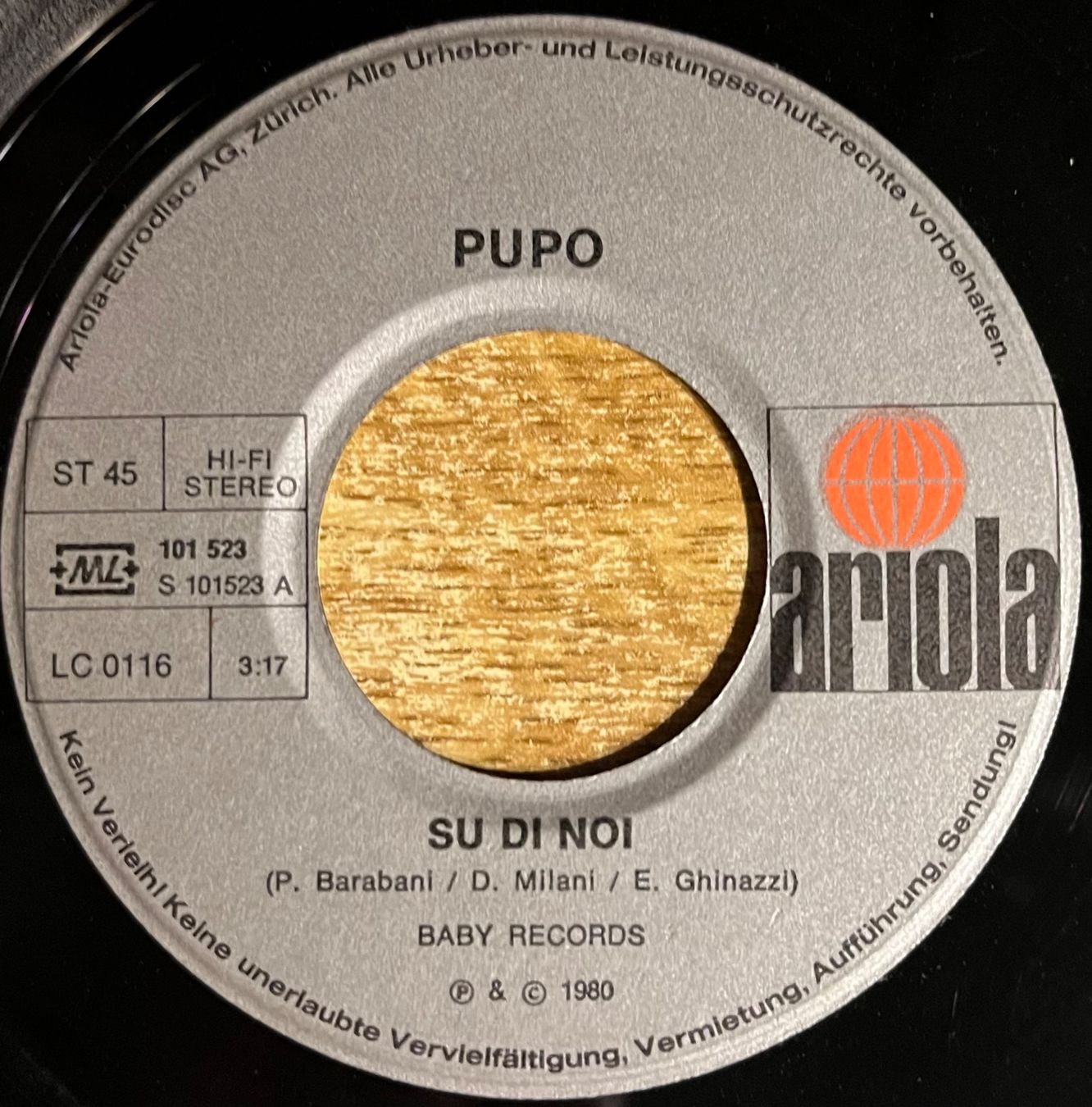 Dischi in vinile: PUPO - SU DI NOI – Usato da Bussigny venduto da vinyl-pas-cher 2