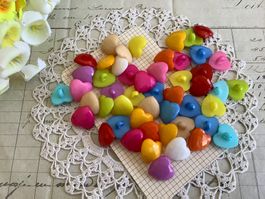 50 farbe Knopfe Herz boutons coeur couleur Mix bouton