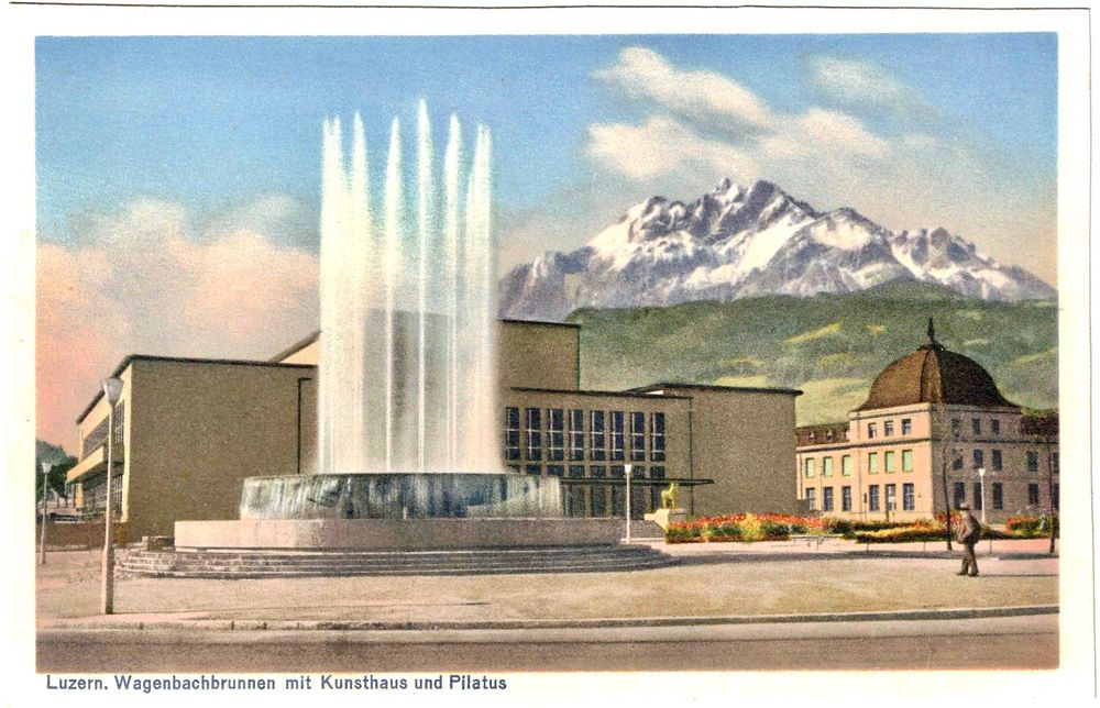LUZERN - Wagenbachbrunnen (mit alter BAHNHOF), KKL & PILATUS (Gebraucht ...
