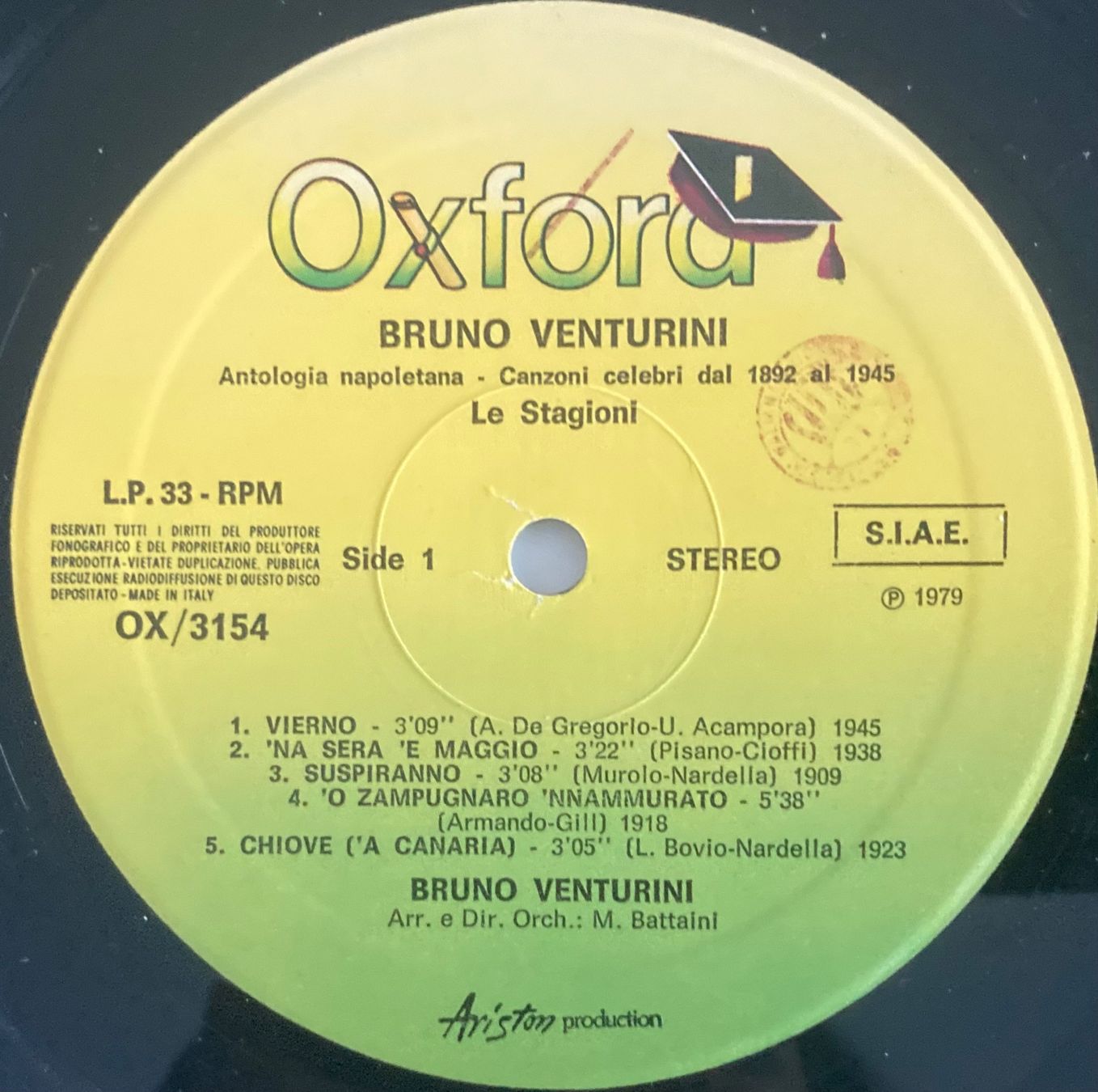 Dischi in vinile: BRUNO VENTURINI - LE STAGIONI – Usato da Poliez-Pittet venduto da Newtown-Records 2