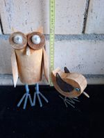 Holzfiguren Eule und Vogel, Upcycling Deko Figuren 👍