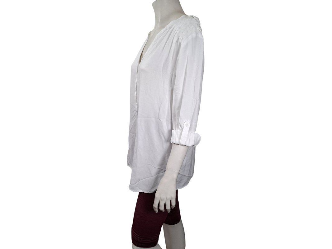 Tuniche: BONPRIX Tunika-Bluse, weiss, Viskose, Gr. 40 – Usato da Wil SG venduto da Restwert_Wil 2