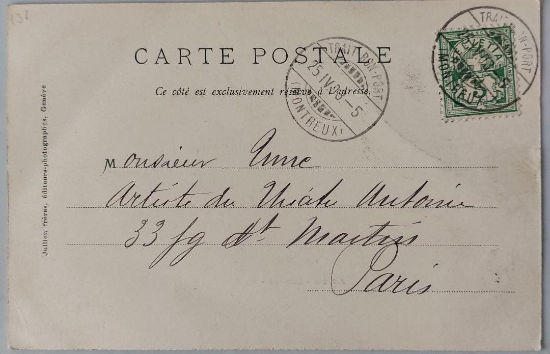Cartoline postali: GENÈVE - La Jonction  - 1903 – Usato da Delémont venduto da Domdom1 1
