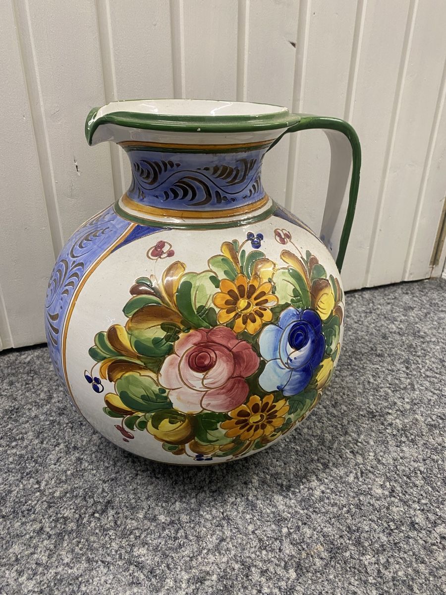 Vasi & Recipienti: Tonkrug, handbemalt - Blumendekor – Usato da Wiesendangen venduto da argon03