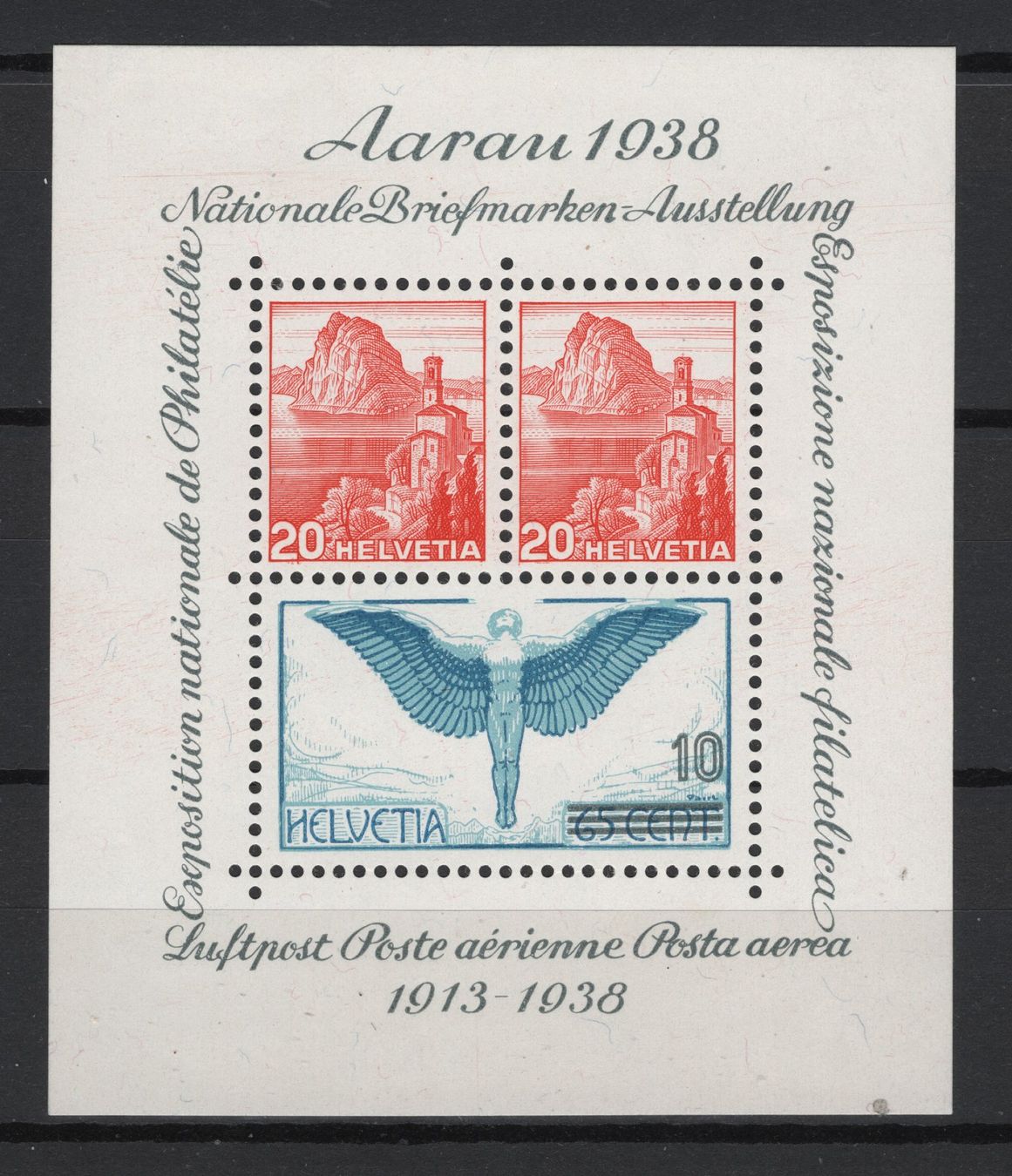 Tutti i francobolli: 1938 Aarau Briefmarken Ausstellung Block / postfrisch – Usato da Oppligen venduto da alt_bis_neu