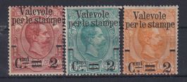 Italien 1890: 3 Zeitungsmarken mit Aufdruck * - Kat. 110.--