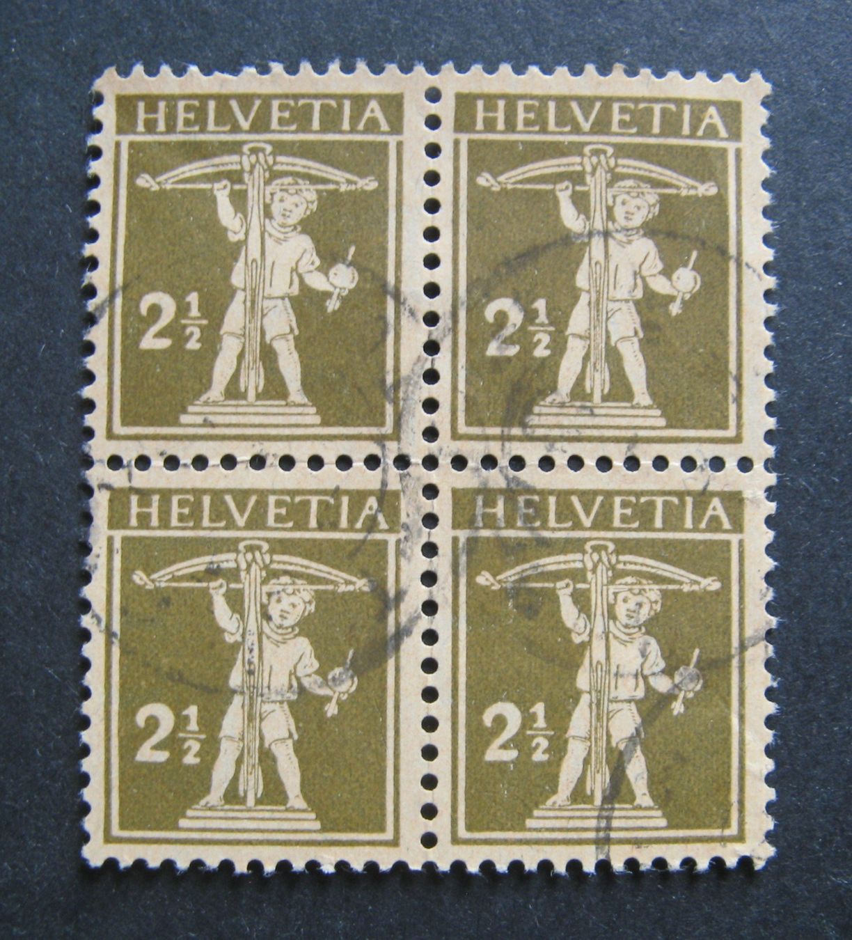 Alle Briefmarken: Tellknabe 169 Vierer gestempelt – Gebraucht aus Frauenfeld von Interessent1