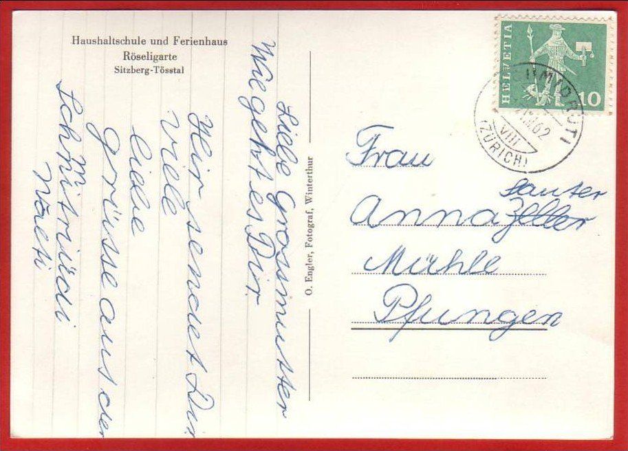 Cartoline postali: SITZBERG TÖSSTAL, GROSSFORMAT – Usato da Grüningen venduto da Kartenlaube 1