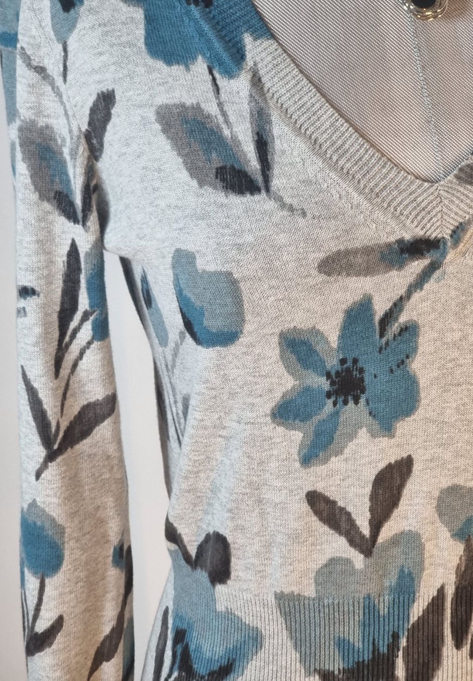 Mexx Maglioni & Felpe: S 36-38 MEXX Feinstrick Pullover V-Ausschnitt grau petrol – Nuovo (secondo la descrizione) da Dürnten venduto da Bachtelsurfer 3