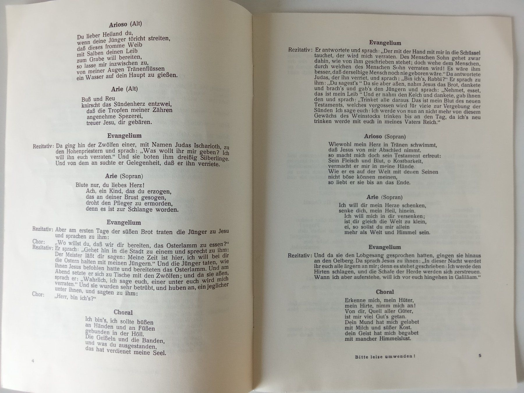 Libri: Bach, Matthäus-Passion - Textheft (Breitkopf & Härtel) – Usato da Bilten venduto da Bora3 2