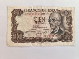 Billet banque Espagne 100 Pésétas 17/11/1970 TBE