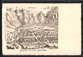 Appenzell, Ortsansicht im 17. Jahrhunder