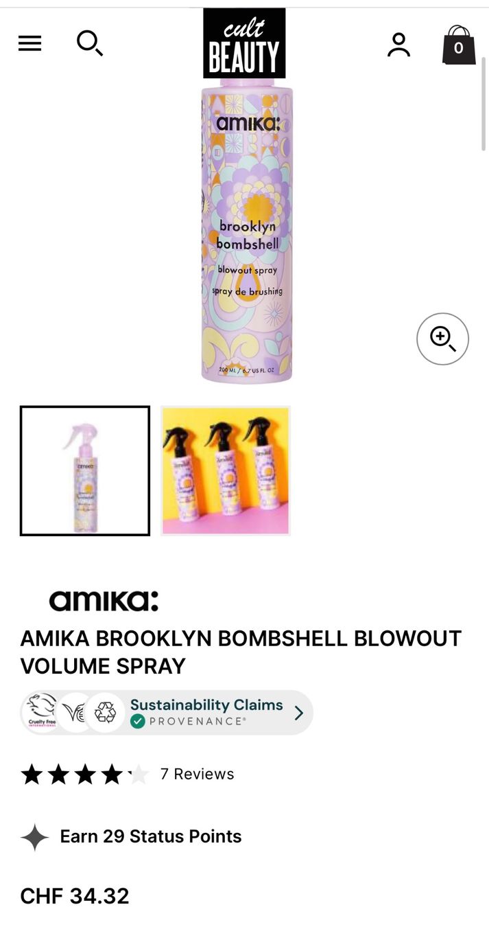 Sonstige Körperpflege: AMIKA BROOKLYN BOMBSHELL BLOWOUT VOLUME SPRAY Ladenpreis34.3 – Neu und originalverpackt aus Zürich von deruja 3
