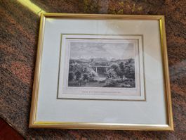 BERN mit der Eisenbahnbrücke um 1850 Aquatinta Rohbock TOP