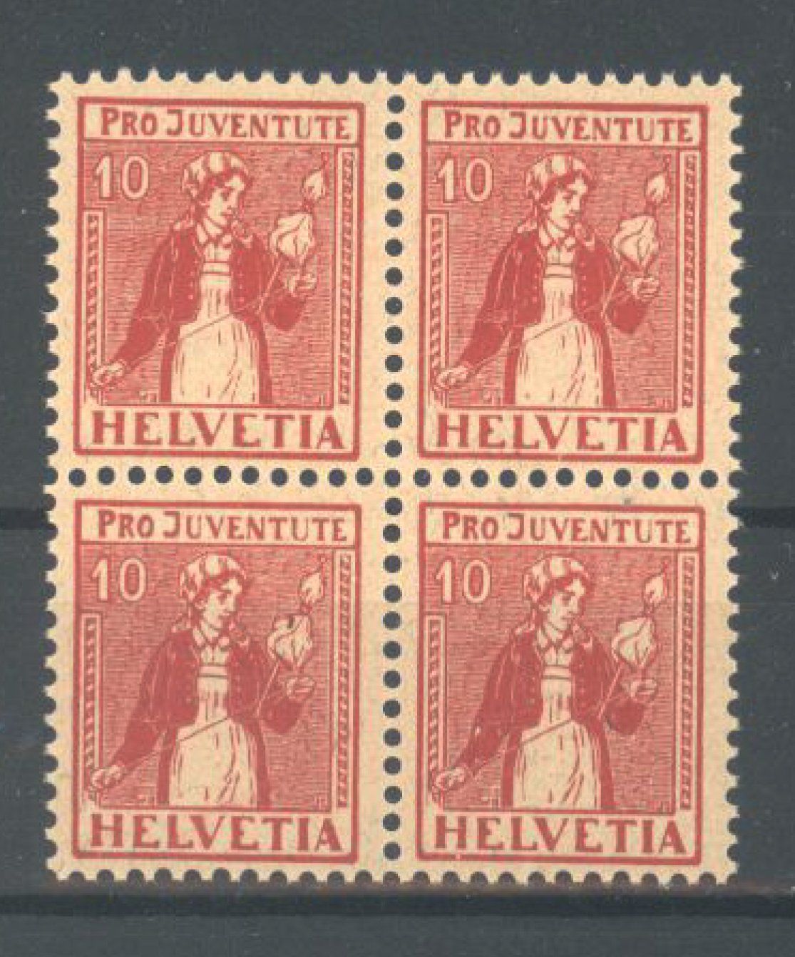 Tous les timbres: 1917, Pro Juventute, Viererblock ** – D'occasion à Willisau par Vollstempel