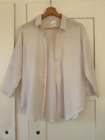 Schlichte Damen-Bluse / Hemd von Collection F – Weiss – Gr M