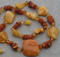 ♥ KETTE / Baltischer  Bernstein / BUTTERSCOTCH - COGNAC ♥