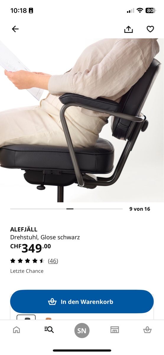 Ikea Sedie: Bürostuhl Alefjäll (IKEA)  – Usato da Trimbach venduto da pin_dsm9 5