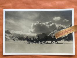 1926, Schlittenpartie im Oberengadin. Winteridylle, Rarität