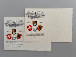 1940 Verb. Schw. Phila. Verein 2 Karten ungebraucht