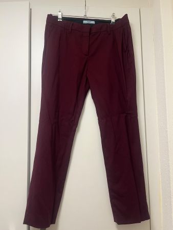 Damenhose Prada Weinrot 98% Wolle 2% Elastan Gr. 38 (I 44)