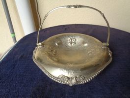 Antike, versilb. Jugendstil-Henkelschale