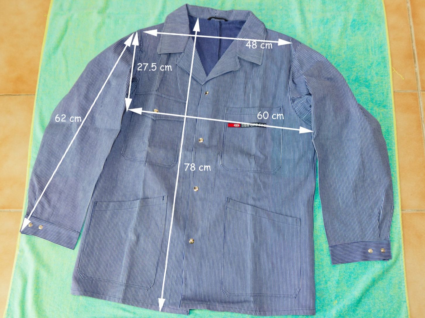 SBB/CFF/FFS Uniformi: Veste de mécanicien SBB CFF FFS rayée bleue – Nuovo (secondo la descrizione) da Grolley venduto da Nousty 3