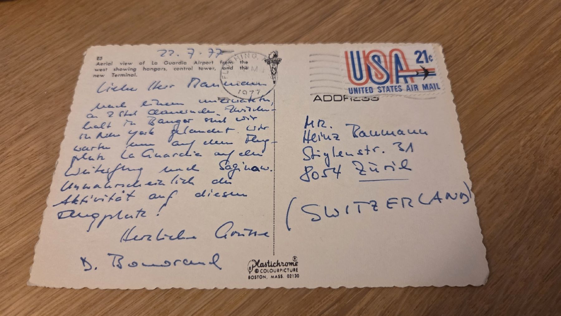 Cartoline postali: 1977 Ansichtskarte Flughafen La Guardia – Usato da Arni AG venduto da Moth68 1