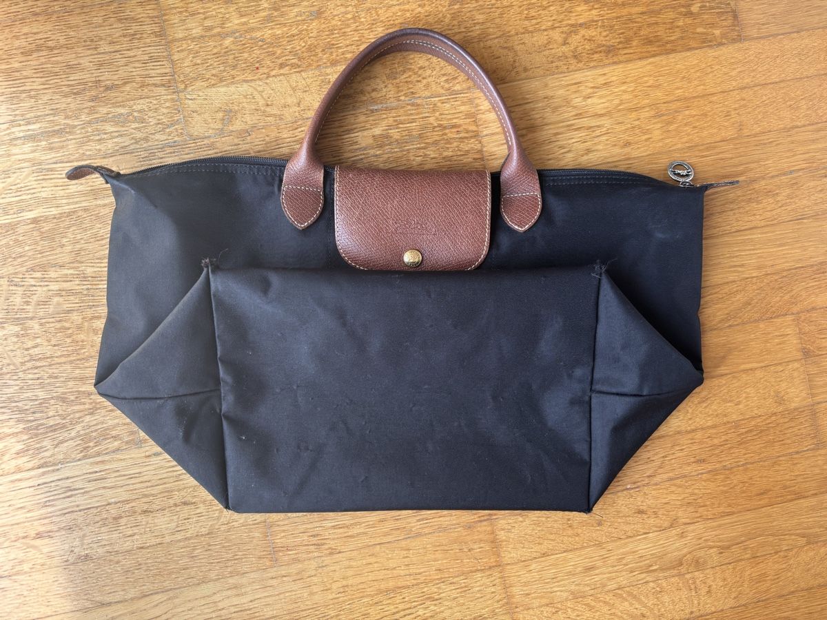 Longchamp Borse: Longchamp Le Pliage shoulder bag black leather, used – Usato da Zürich venduto da val_vbn2 5
