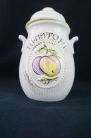 Rumtopf Deko Krug mit Pfirsich & Pflaumen Motiv