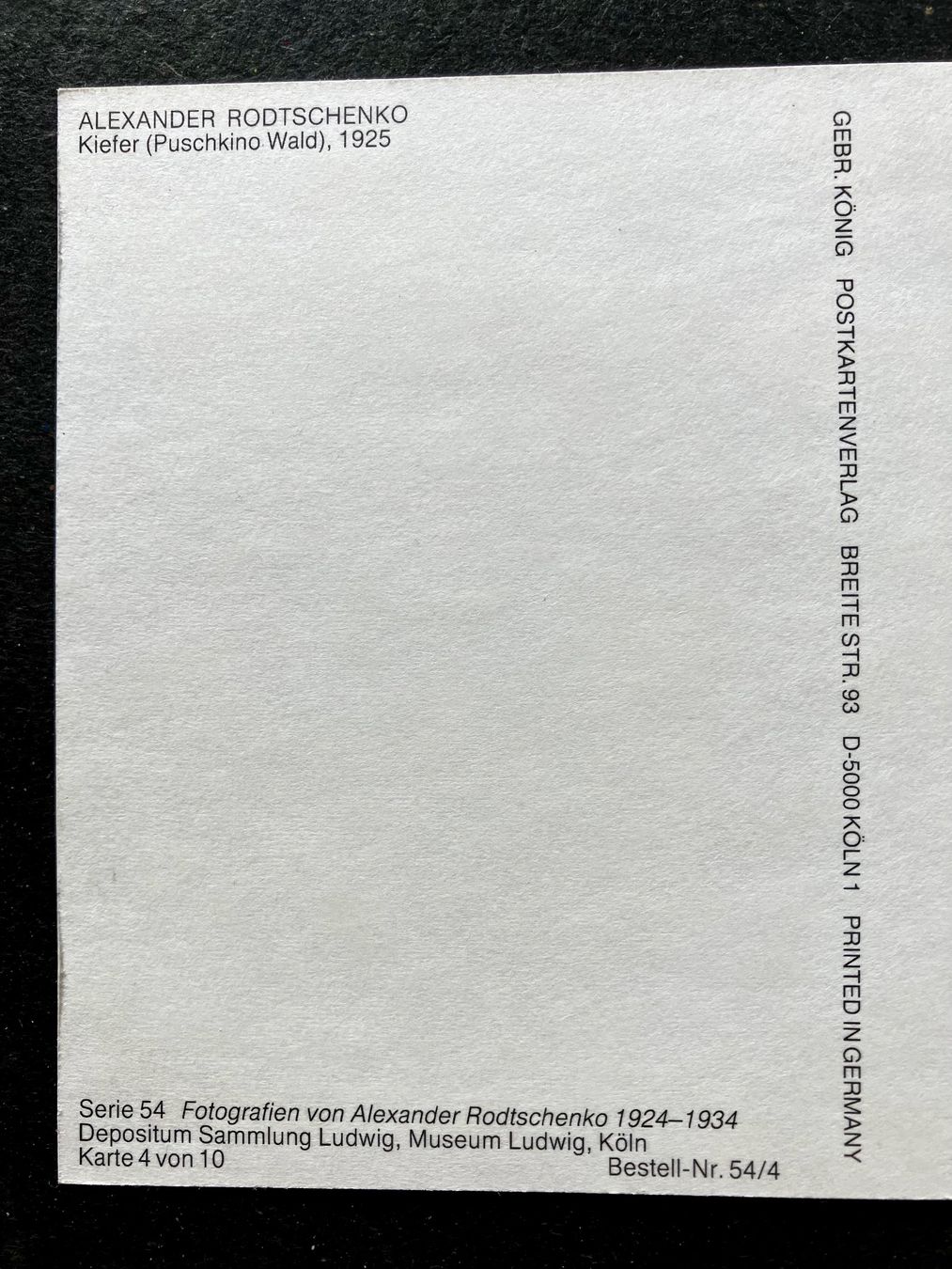 Cartoline postali: AK Alexander Rodtschenko – Usato da Buchs AG venduto da Allerleis 2