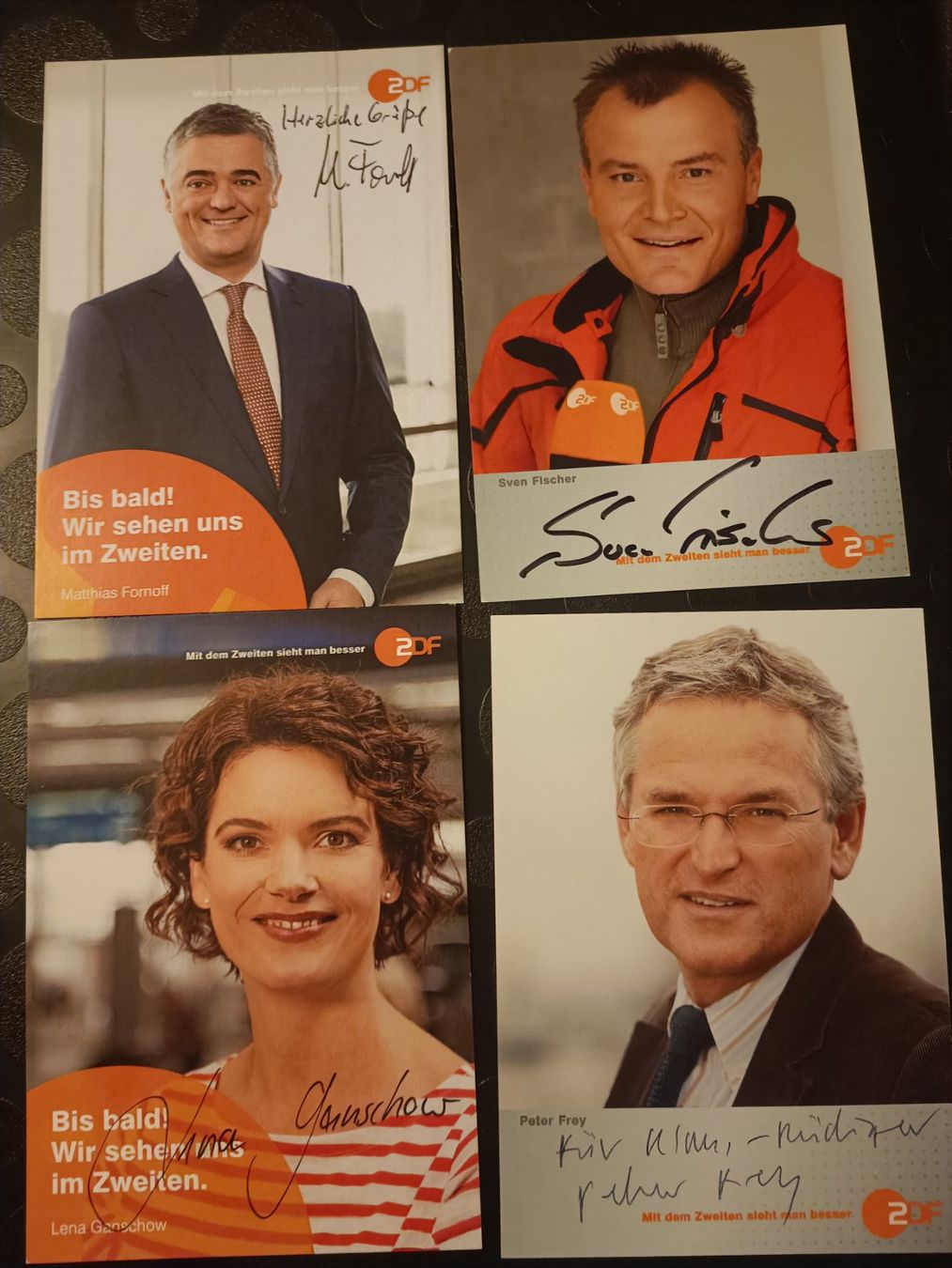 Autogramme: TV Mix ZDF - 4 signierte Autogrammkarten - Set – Gebraucht aus Menziken von Artographs