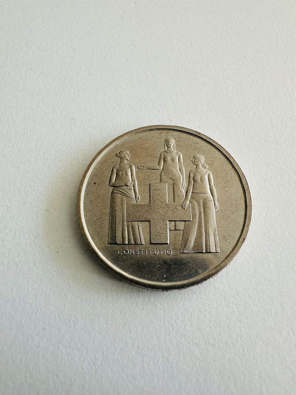Tutti le monete: CHF 5.- Confoederatio Münze - 1974 – Usato da Wohlen AG venduto da Leu024 1
