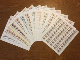 CZECHOSLOVAKIA 1978 Probedruck - 11 sheets of 50 stamps