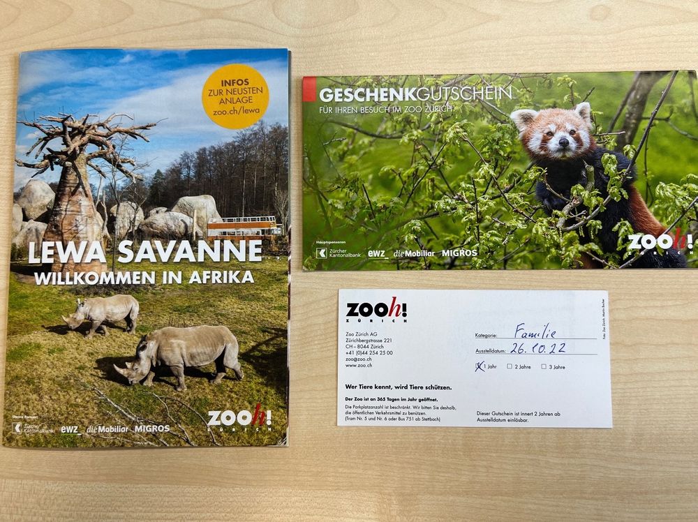 Gutschein Jahreskarte Zoo Zürich Kaufen auf Ricardo