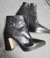 Bottines en cuir noir, taille 40, élégantes & confortables. 