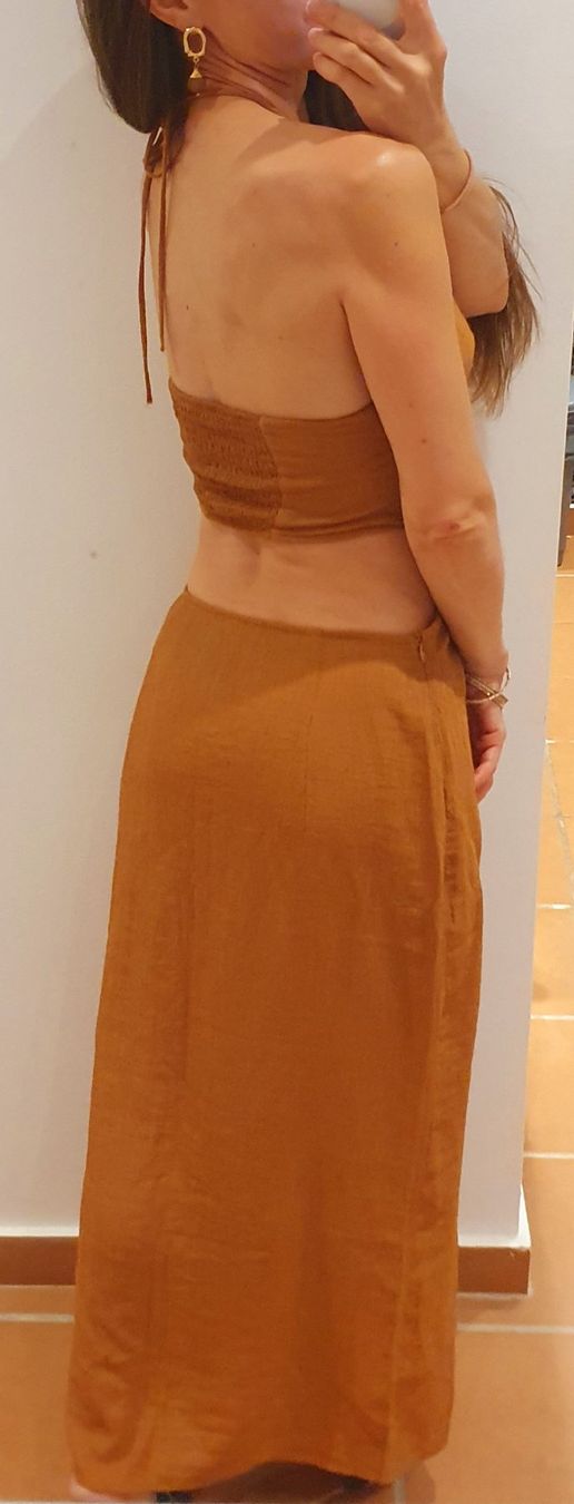 Zara Kleider: Kleid Boho Gr. 34/XS caramelbraun – Gebraucht aus Stansstad von InStyle8 1