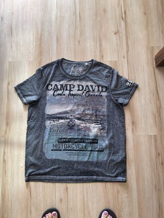 T-shirt Camp David gris imprimé  XL  neuf homme