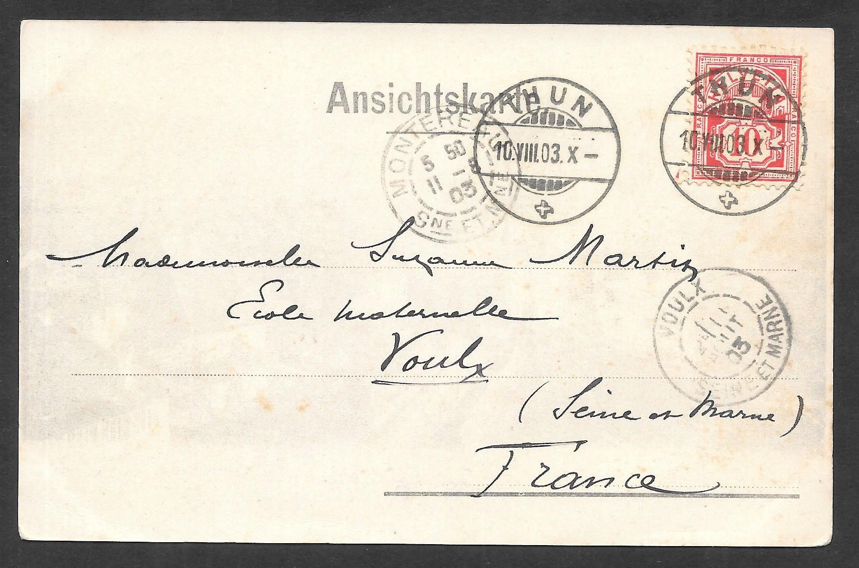 Cartoline postali: Thun Teilansicht mit Schloss – Usato da Olten venduto da clotaldi 1