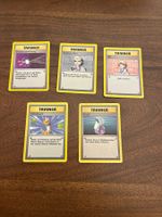 Pokémon Base Set 1999 – 5 Trainerkarten Deutsch – Vintage