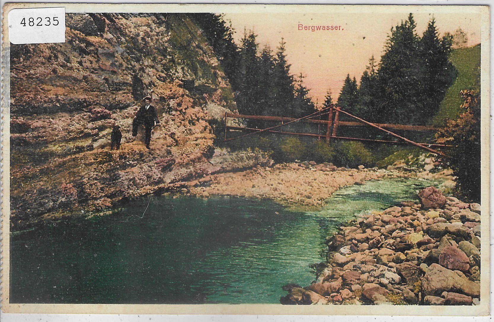 Cartoline postali: Bergwasser - animee - Litho – Usato da Ettingen venduto da Kartenplanet