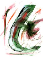 Aquarell: Grüner Schwung