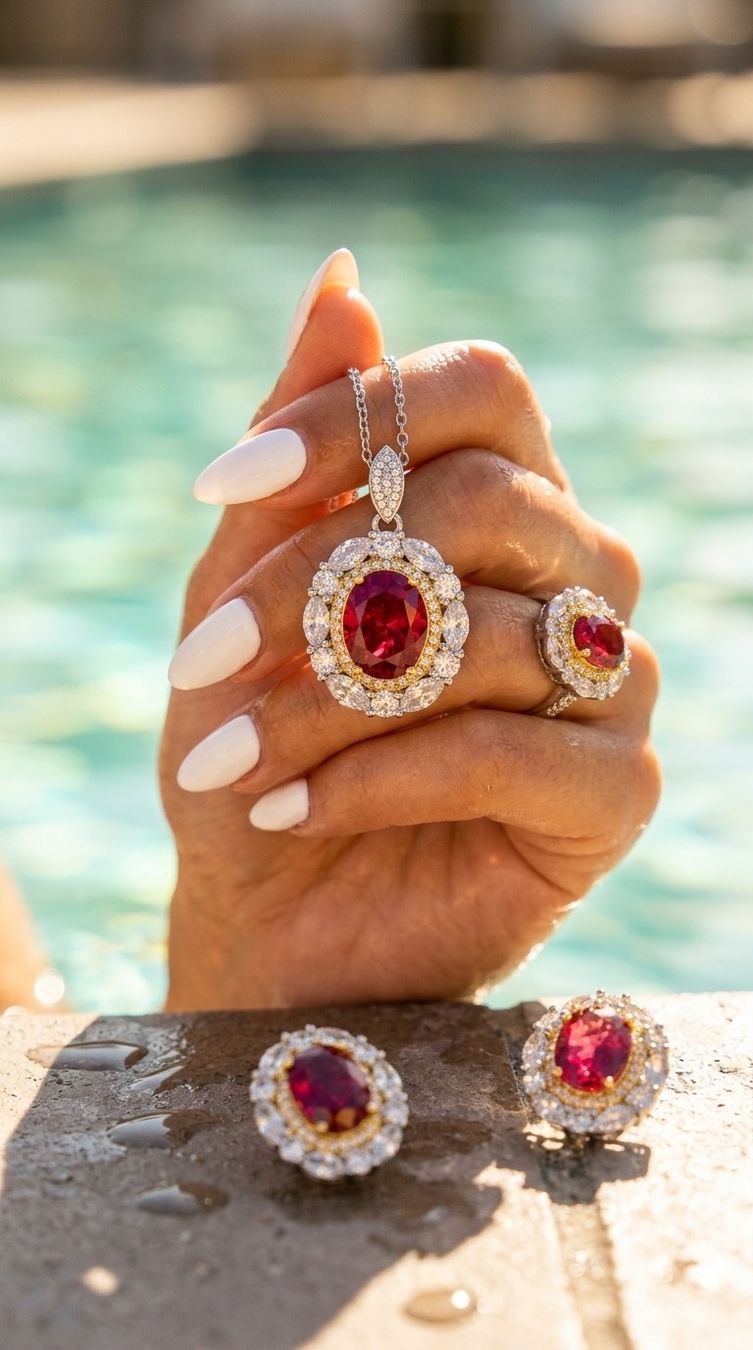 Sonstiger Schmuck: Ensemble de bijoux Rubis – Neu und originalverpackt aus St-Maurice von Sandrinette123