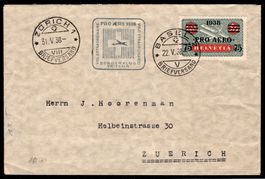 CH - Flugpost - Sonderflug - SF 38.1m - Pro Aero 1938