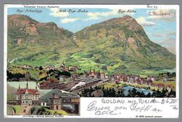 1905, GOLDAU MIT RIGI, SCHÖNE LITO